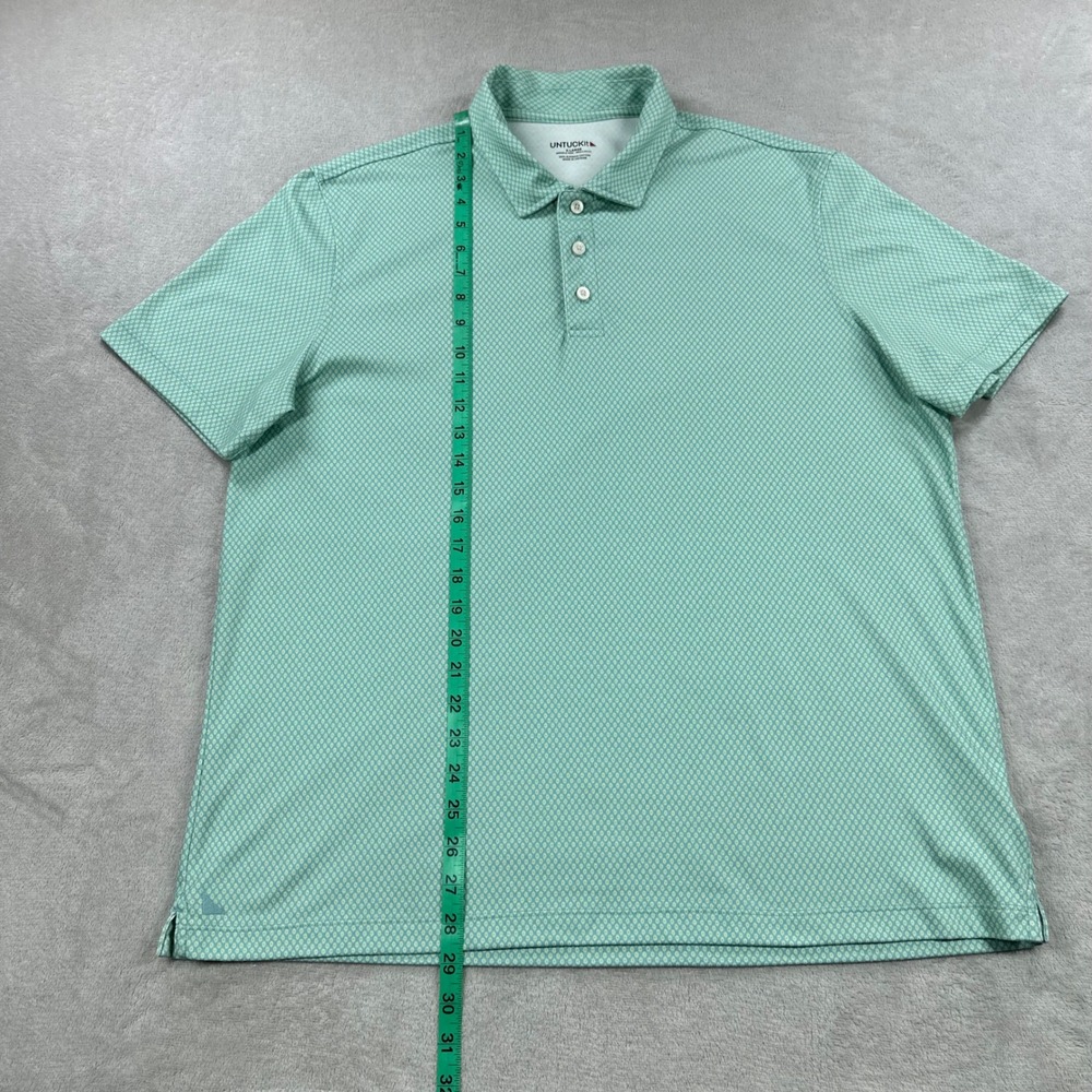UNTUCKit Polo Shirt Mens XL Light Green Wrinkle Free Supima Cotton Summer Casual - Picture 7 of 8